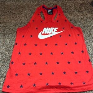 Nike Red Tank Top with Blue Stars